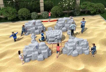 球王会|体育运动儿童攀爬墙攀岩石钻